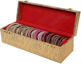 Kuber Industries Wooden One Rod Bangle Storage Box (Gold) -Ctktc08705, 30 x 10 x 10 Centimeters